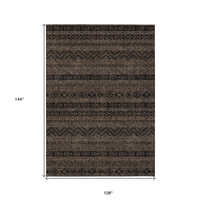 Tapis intérieur / extérieur lavable 9 pi x 12 pi chocolat et brun Sud-Ouest