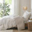Housse de couette en coton biologique 3 pièces, naturelle, double / grand, classique / intemporelle, double / grand, sensation douillette naturelle