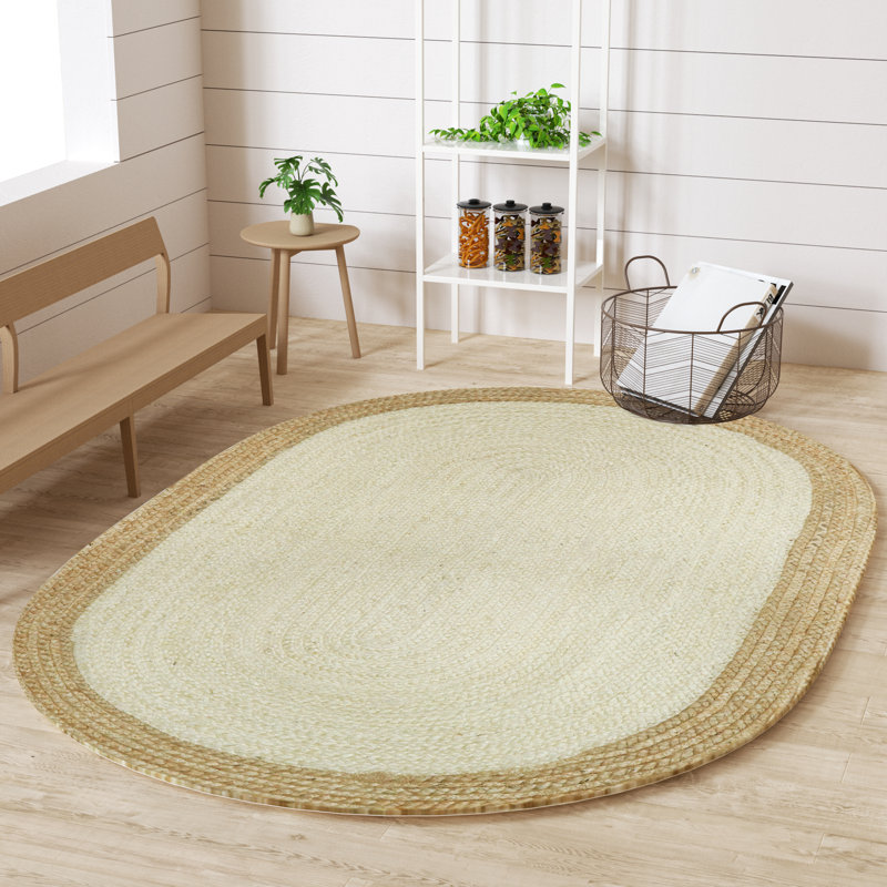 Kayleigh Hand-Braided Jute Area Rug , Oval 4' x 6'