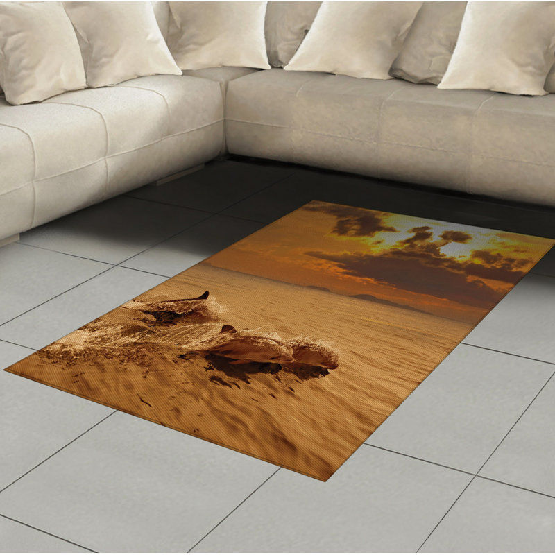 Tapis décoratif de haute densité en fibres de mer, Rectangle— 4 pi x 5 pi 8 po