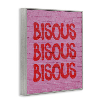  Bisous on Brick Pattern Giclee Art by House of Lulu