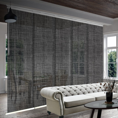 T245-P62AB Tweed 5-Panel Single Rail Panel Track Extendable 58"-110"W, Panel width 23.5"