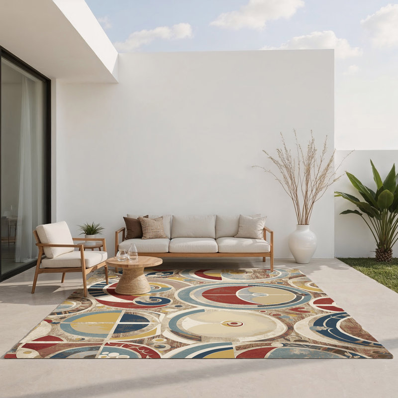 Lively Spin Indoor And Outdoor Area Rug, Rectangle 2' x 3'