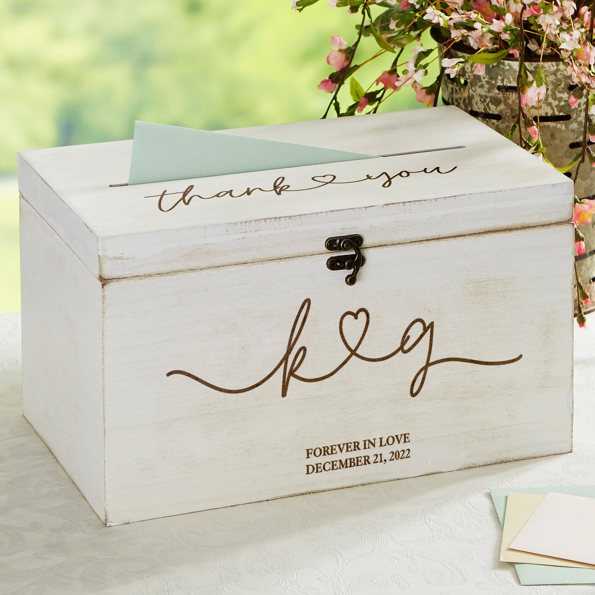 Personalization Mall Personalized Wedding Keepsake Card Box