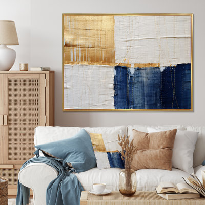 A Touch of Gold and Kings Blue - peinture abstraite, art mural