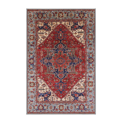 Tapis oriental rouge / beige / bleu Runell