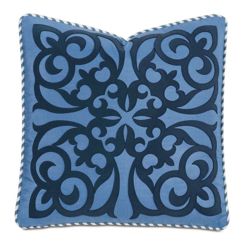 Ahoy Square Indoor/Outdoor Pillow Cover & Insert, Blue
