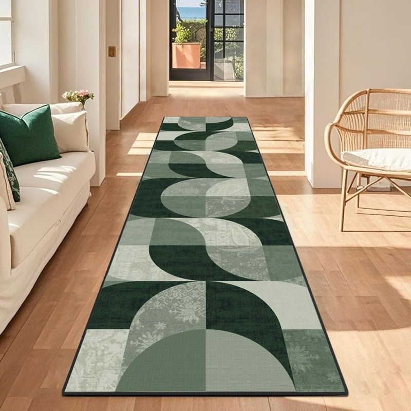Geometric Machine Tufted 60cm X 240cm Area Rug