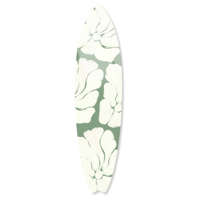 «Chalkboard Floral Surfboard Acrylique Coastal Wall Art» par Notoriart