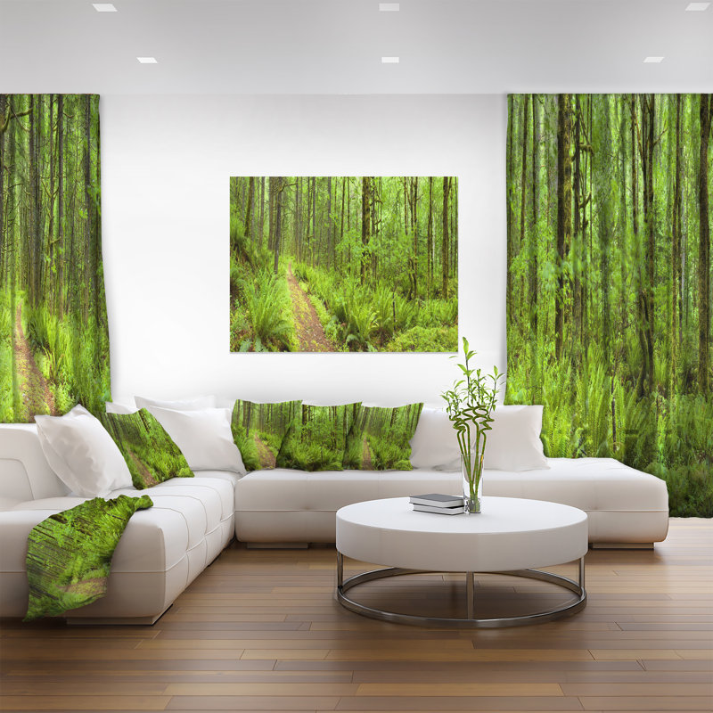 «Lush Forest Path Columbia River», reproduction de photo sur toile tendue, H 20 po x l 20 po x P 1 po, Toile tendue