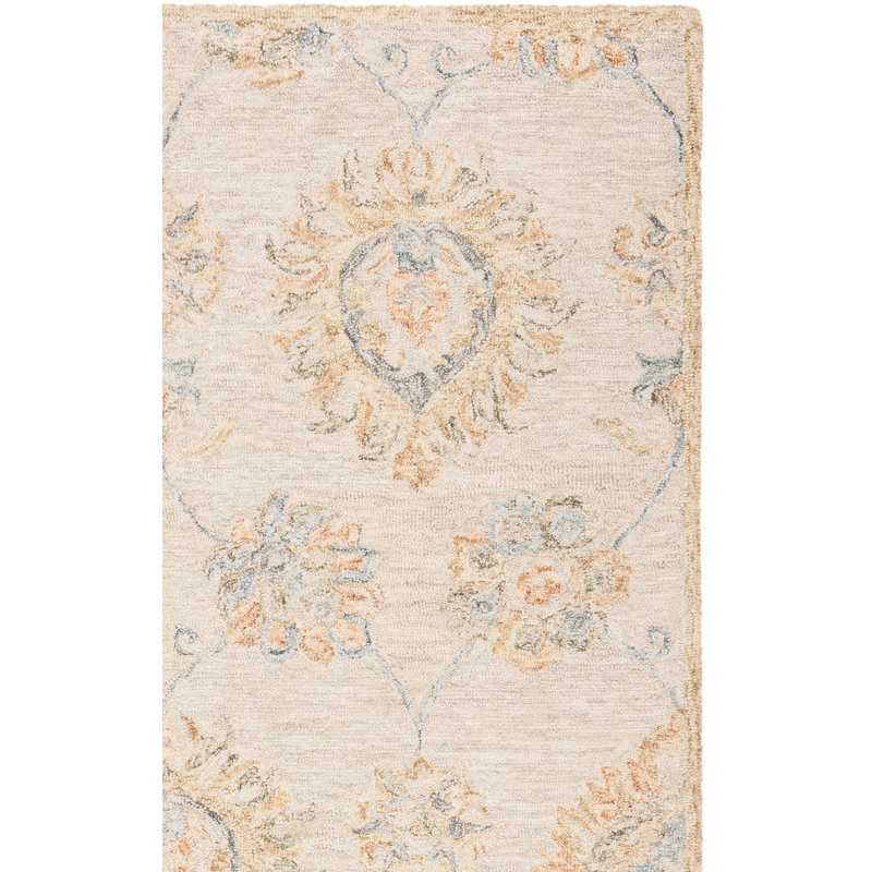 Lococo Hand Tufted Wool Floral Rug, Rectangle 8' x 10'