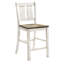 Chaises de salle à manger antiques blanches et brunes cendrées, 2 pièces, bois massif, dossier à lattes, glamour rustique pour comptoir Regal