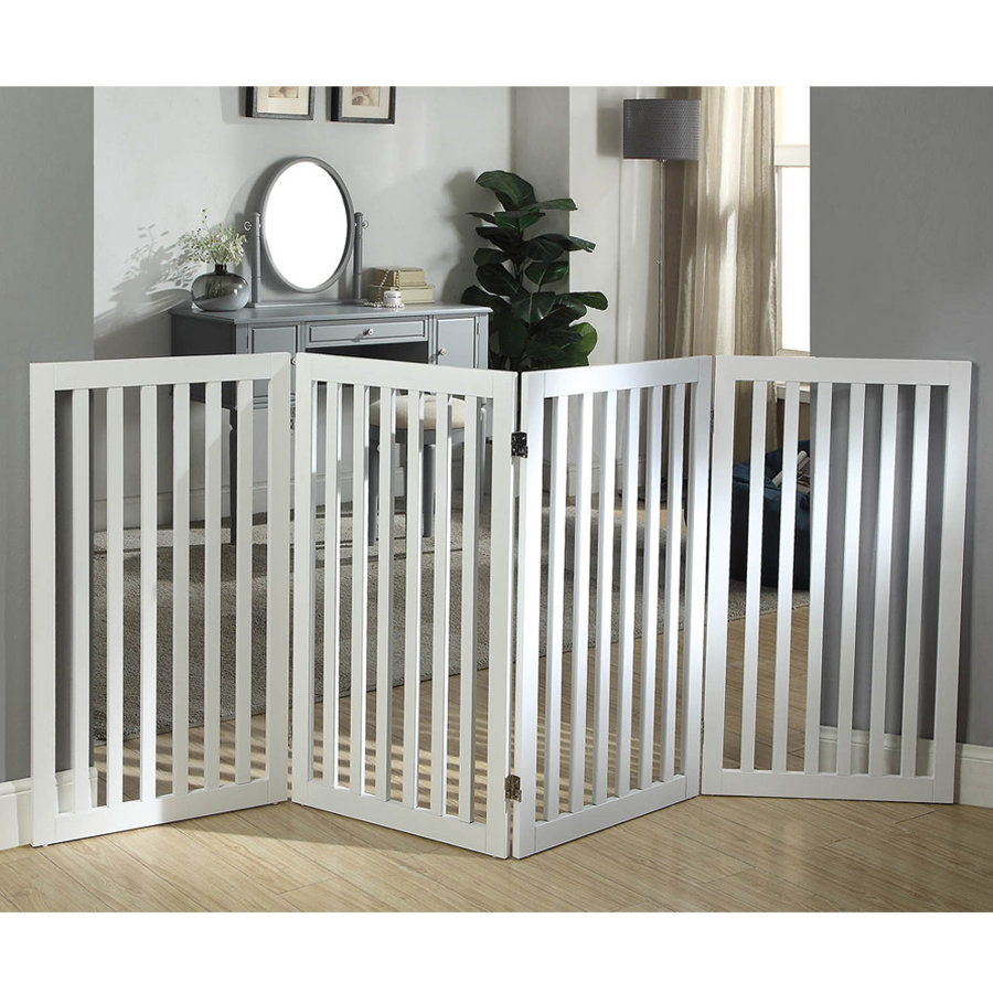 Huxley Wood Free Standing Pet Gate with a Pair of Support Feet
