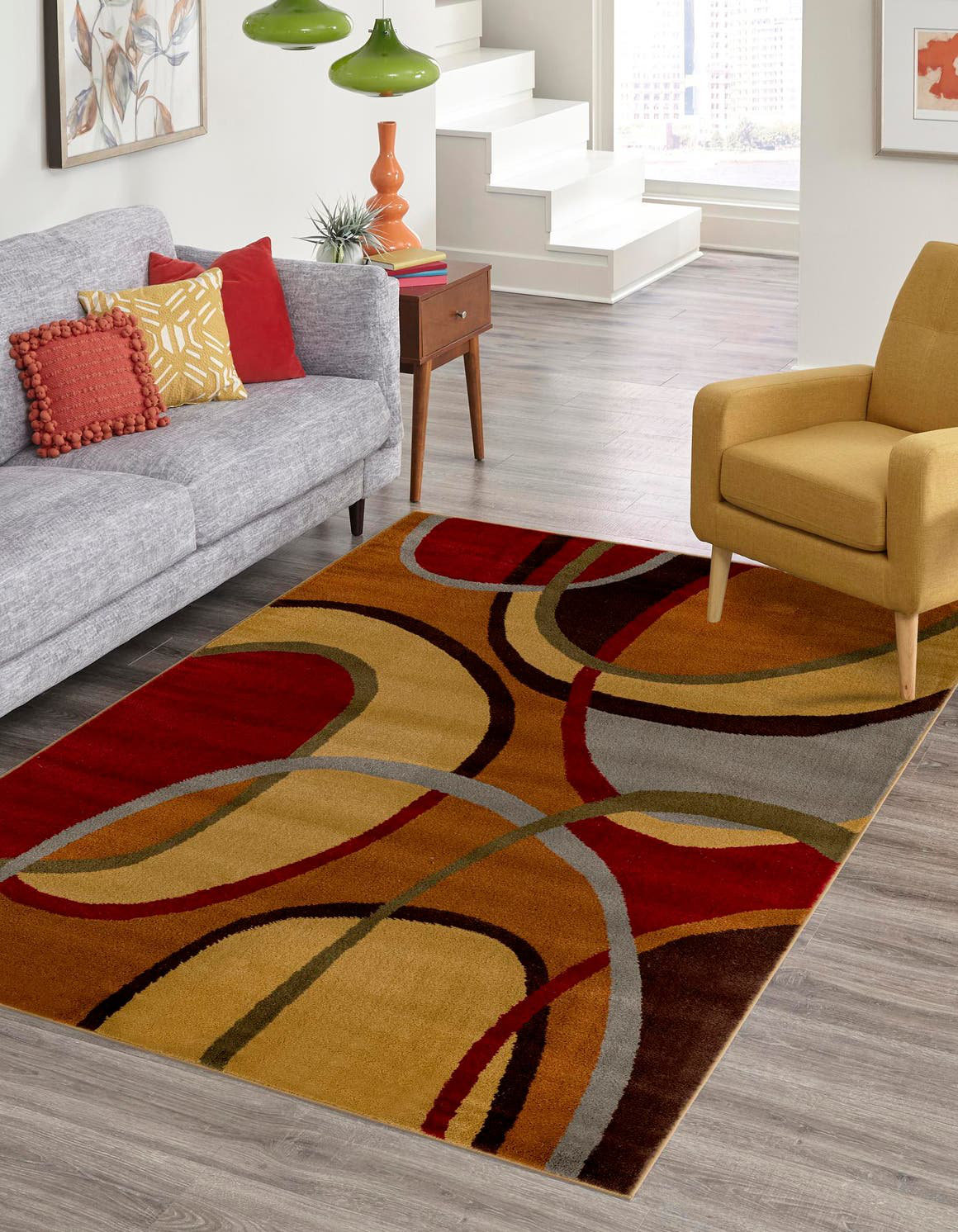 Rugs.com Cafe Performance Brown/Red/Gray Rug & Reviews - Wayfair Canada