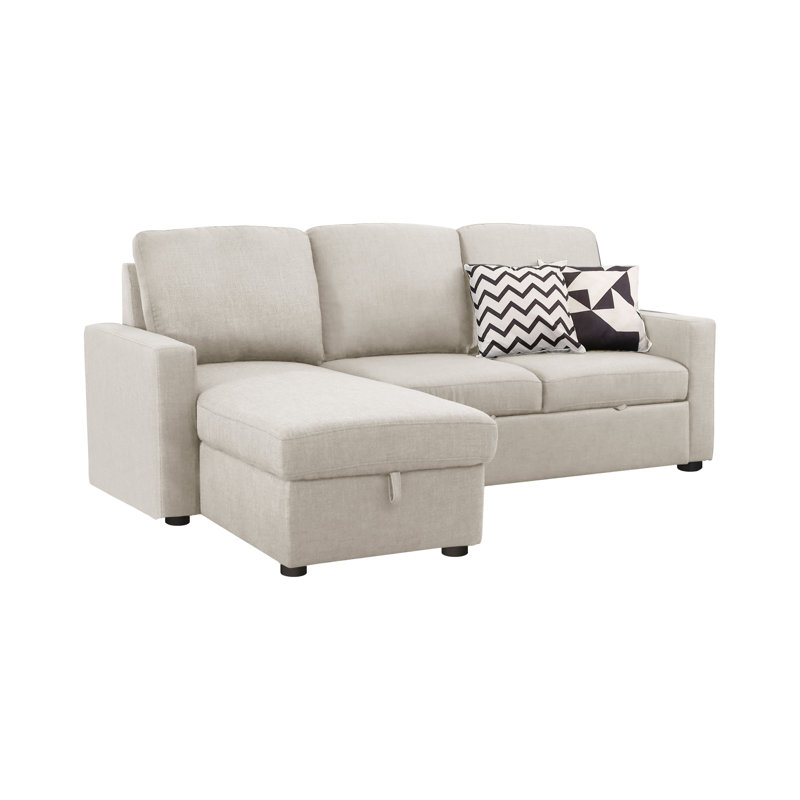 Maumelle Pull-Out Sleeper Sectional, Sand Polyester