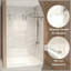 Porte de douche coulissante sans cadre 50 - 54 x 76 - Nickel brossé, verre 8 mm