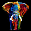 glasbild elefant