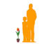 Petite statue de tulipe en pot