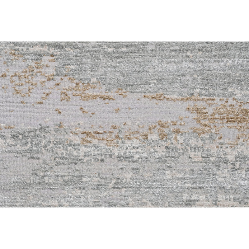 Tapis argenté et doré de haute qualité noué à la main