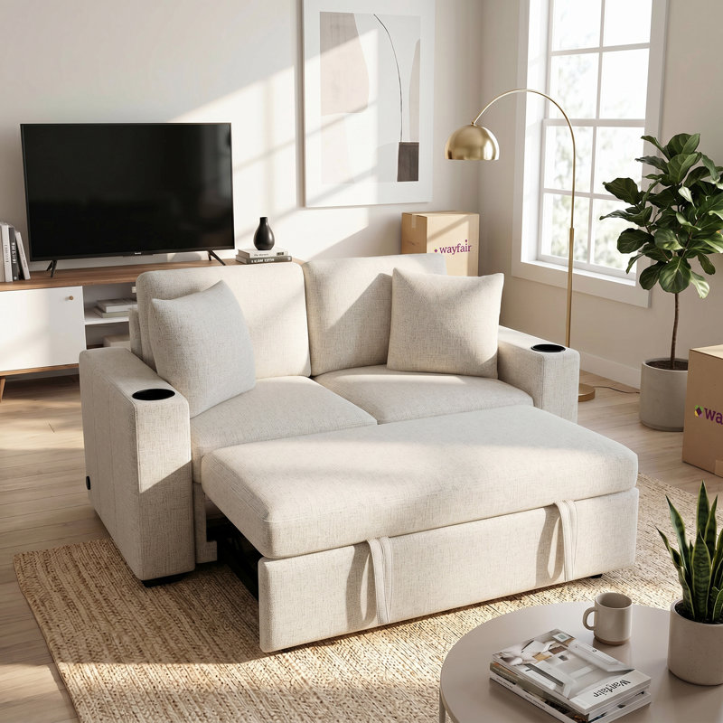 Canapé-lit coulissant 60,6 po Modern, Le beige ne s'applique pas