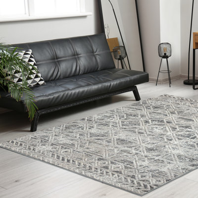  Kainaan 1243 Grey Geometric Area Rug