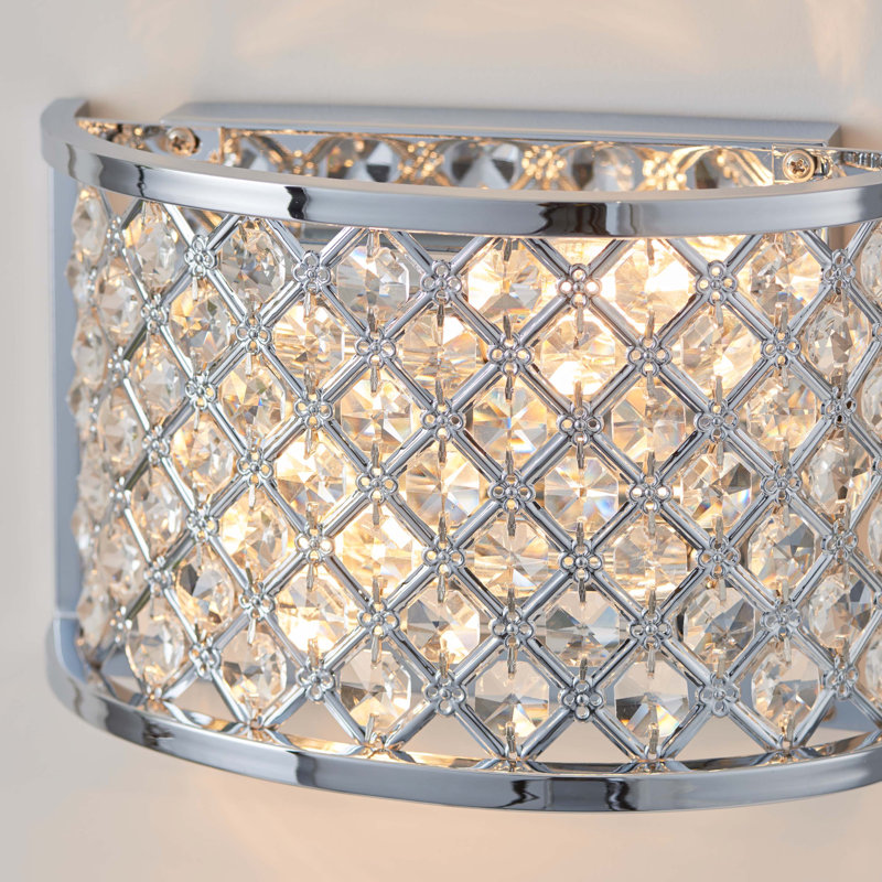 Augustine Steel Flush Mounted Sconce, Polished Chrome