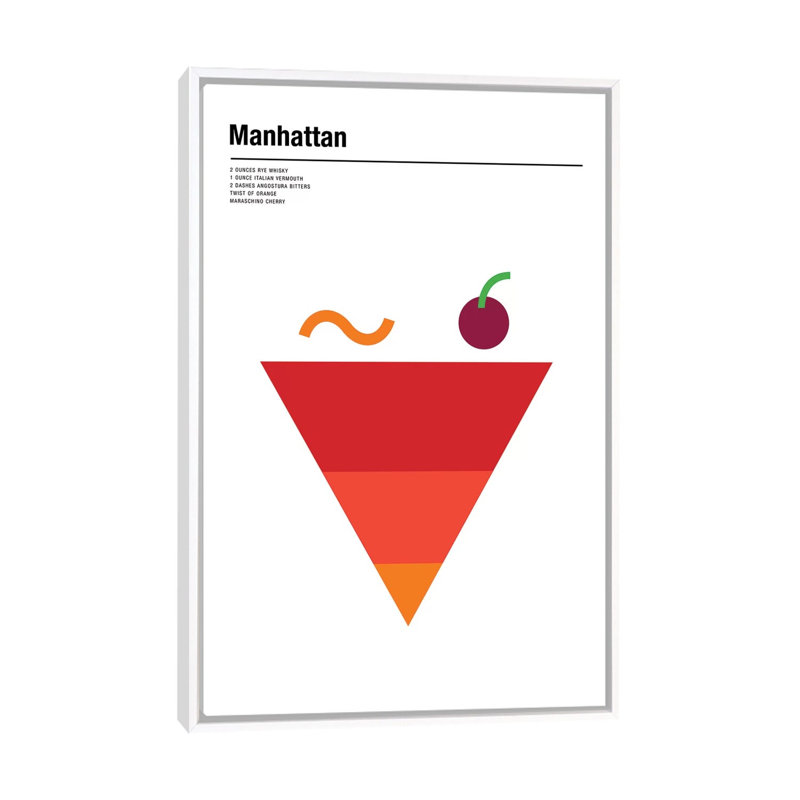 Manhattan by Nick Barclay - Print on Canvas, 101.6 cm H x 66.04 cm W, White Framed