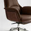 Chaise de bureau simple en similicuir réglable-132936290