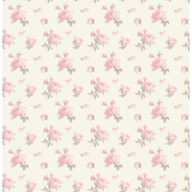 Rose Small Print 33' L x 20.5" W Wallpaper Roll