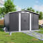 Charcoal Black Garden Storage 10 ft. W + 12 ft. D Metal Tool Shed