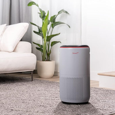 Purificateurs d'air LEVOIT (ROUGE) pour une grande pièce de maison jusqu'à 1980 pi² en 1 heure avec moniteur de qualité de l'air, Wi-Fi intelligent et mode automatique, le filtre 3-en-1 capture les allergies aux animaux de compagnie, la fumée, la poussière, le pollen, le Core 400S, gris