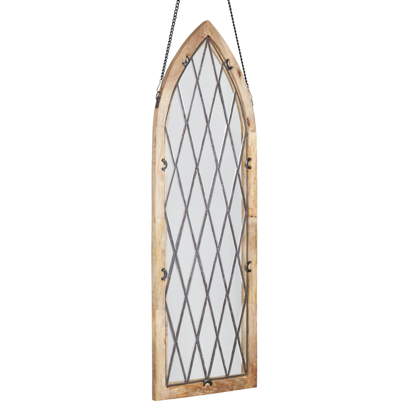 48"H Cathedral-Style Diamond Shaped Beveled Glass Window Panel