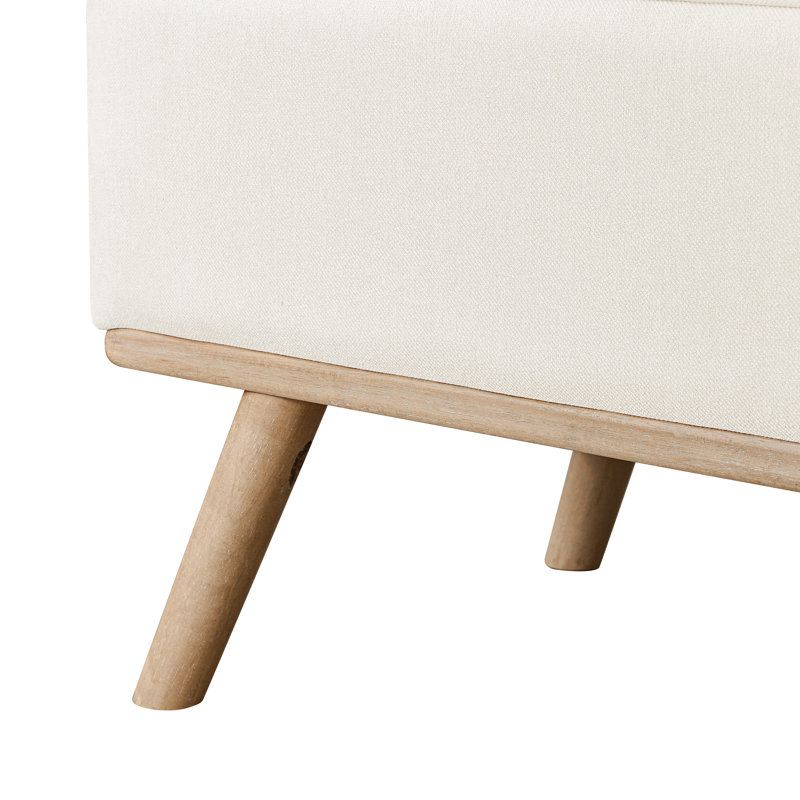 Banc de rangement en lin Leaysia, Lin beige