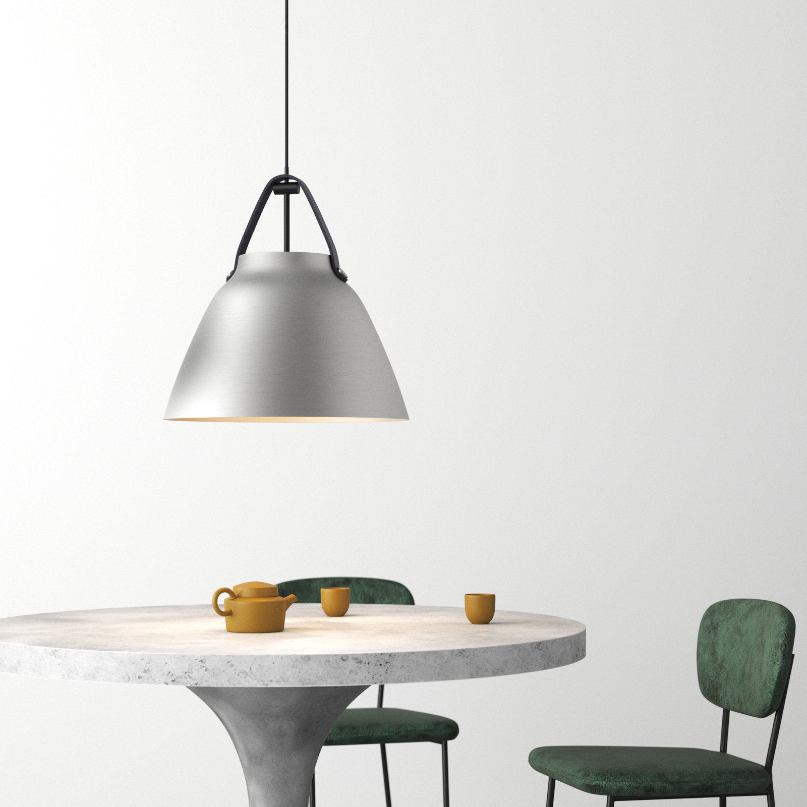 Gianni 1 - Light Single Dome Pendant, Black/Brushed Patinum, 14.5" H x 14.25" W x 14.25" D