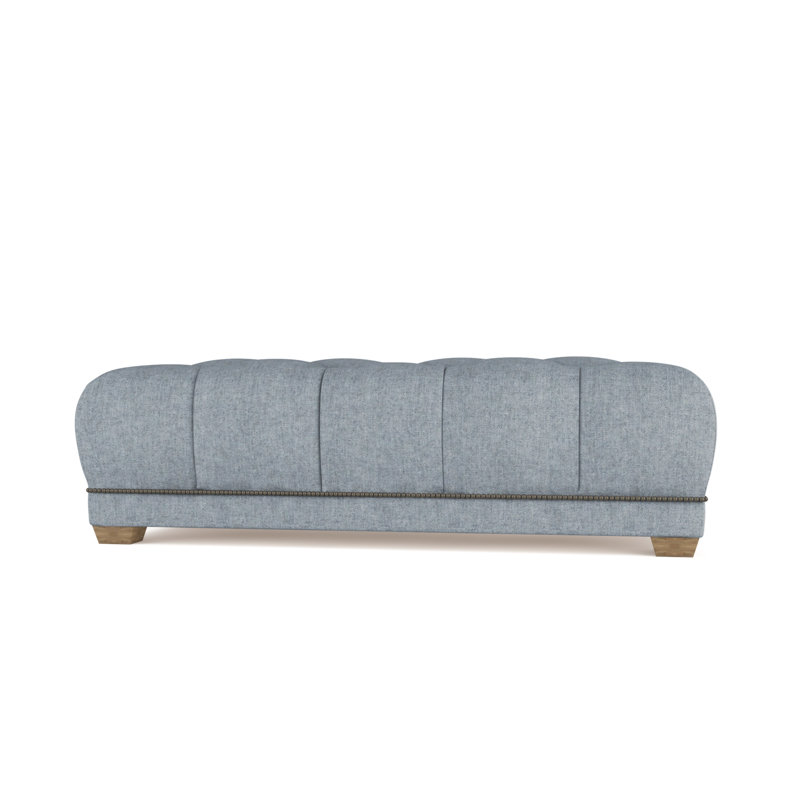Hudson Ottoman, Plush Velvet Oyster, Weathered