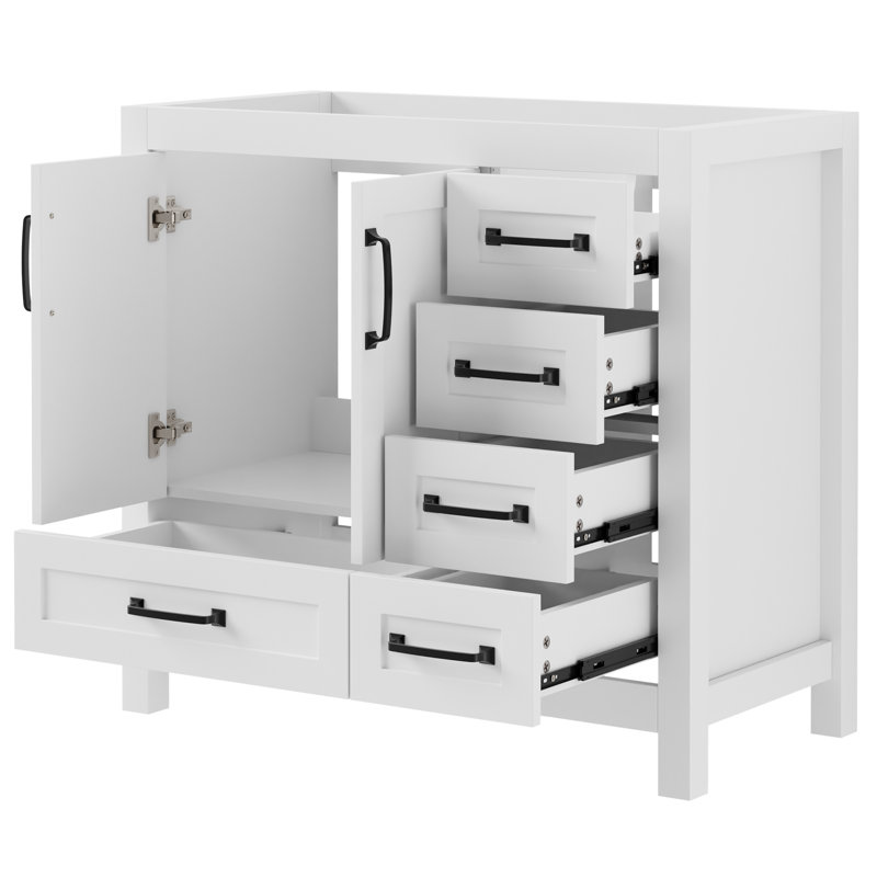Base de meuble-lavabo simple 36 po seulement sans comptoir d'évier, Blanc
