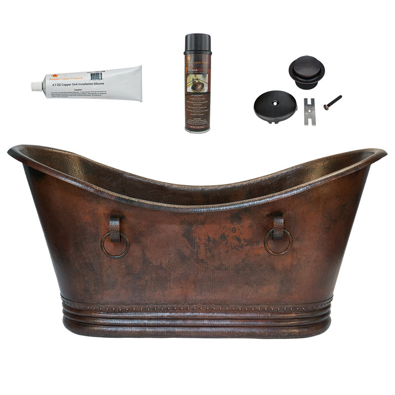 Premier Copper Products BSP5_BTDR72DB Bathtub And Drain Package