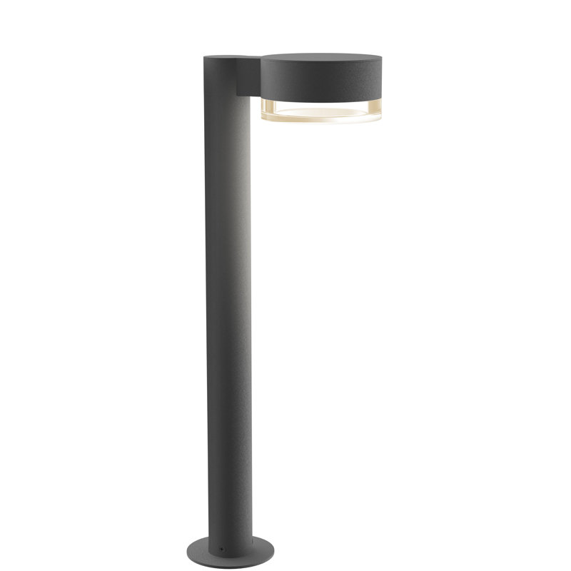 Gray Metal LED Pathway Bollard Light, 22" Height