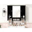 Rangement mural noir pour salle de bain - Armoire élégante et pratique avec charnières réglables à fermeture en douceur-1466656350