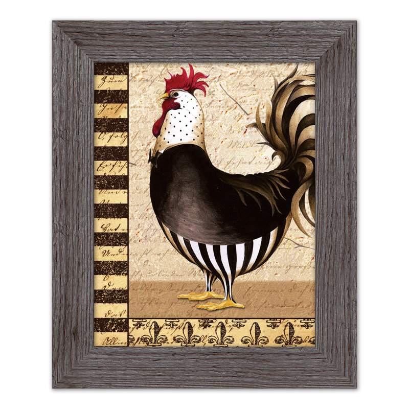 Rooster In Pants, reproduction encadrée, H 14 po x l 11 po x P 0,75 po