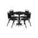 36'' Square Laminate Table Set with X-Base and 4 Trapezoidal Back Banquet Chairs