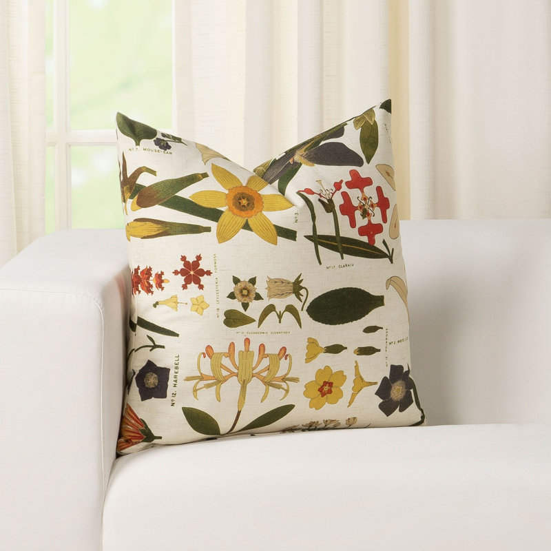 Smithsonian Botanical Print Throw Pillow Insert and Cover, 29" x 29"