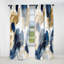 Motif abstrait avec textures bleues et dorées II - Rideau à collages - Velours obscurcissant - 1 panneau-107826428