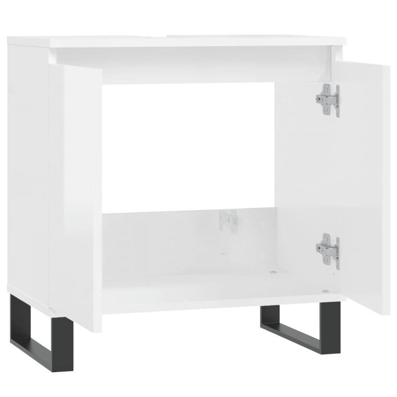 Mariapaula Floor Mounted Bathroom Cabinet, High Gloss White