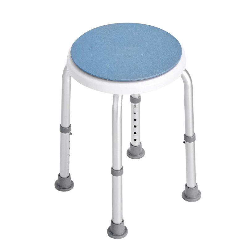 Tabouret de douche pivotant à 360 ° avec hauteur réglable et sécurité antidérapante
