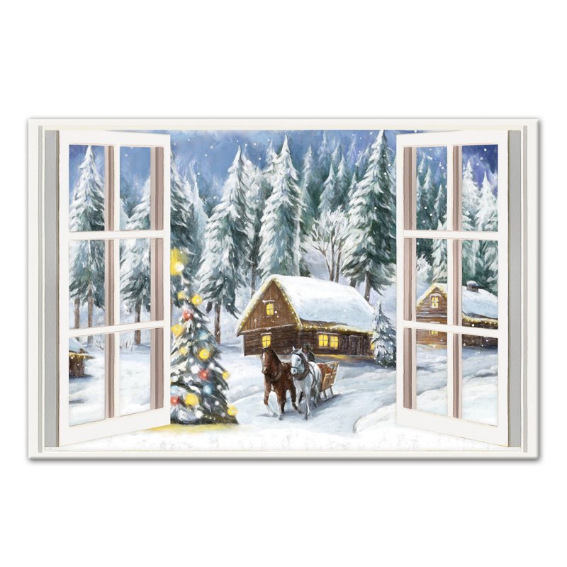 Art sur toile pour fenêtre christmas wonderland Bradyn, H 24 po x l 36 po x P 1,25 po