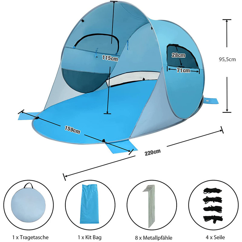 Crillon 4 Person Tent, Blue