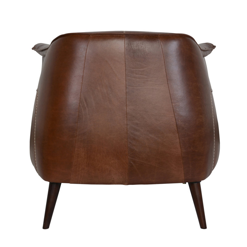 Martel Leather Club Chair, Brown