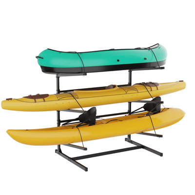 Support de garage pour kayak, supports de kayak pour le rangement extérieur, support de rangement en métal robuste, support autoportant noir