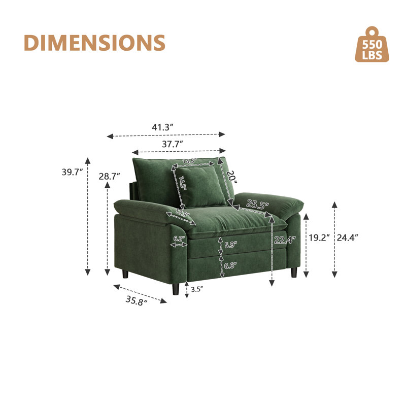 Chaise avec accoudoirs, Vert